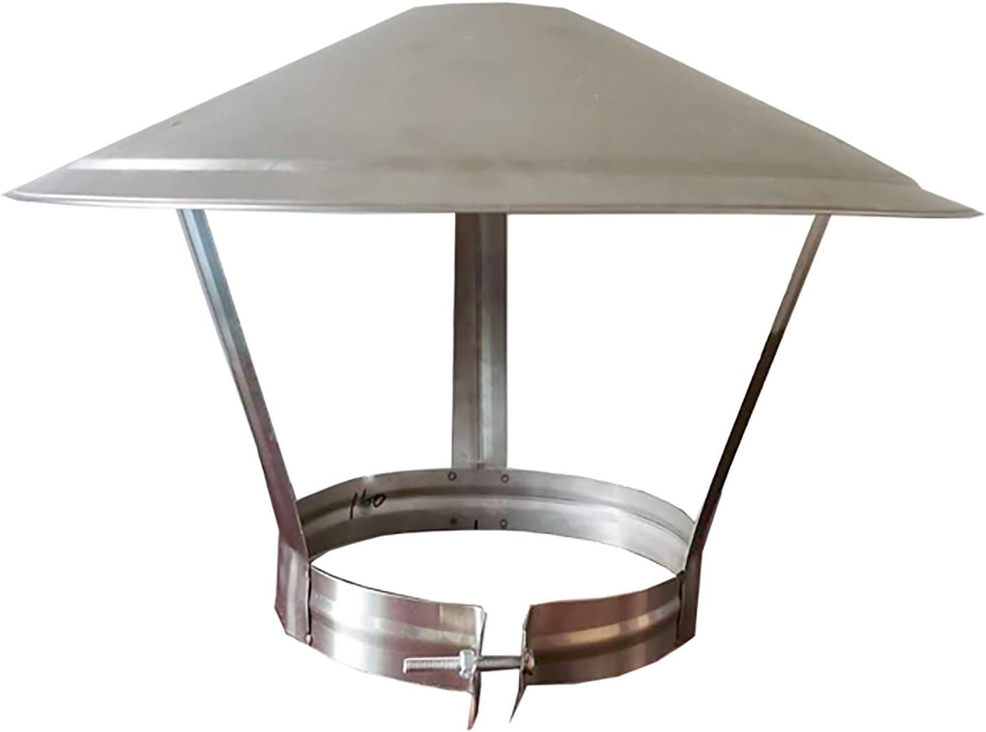 Roof Cowl, 75-250mm Diameter, ducting, Ventilation, Cap, rain hat, Hood Stainless Steel Chimney Flue Cowl Pipe Rain Cover Protector Cap Ending (170mm)