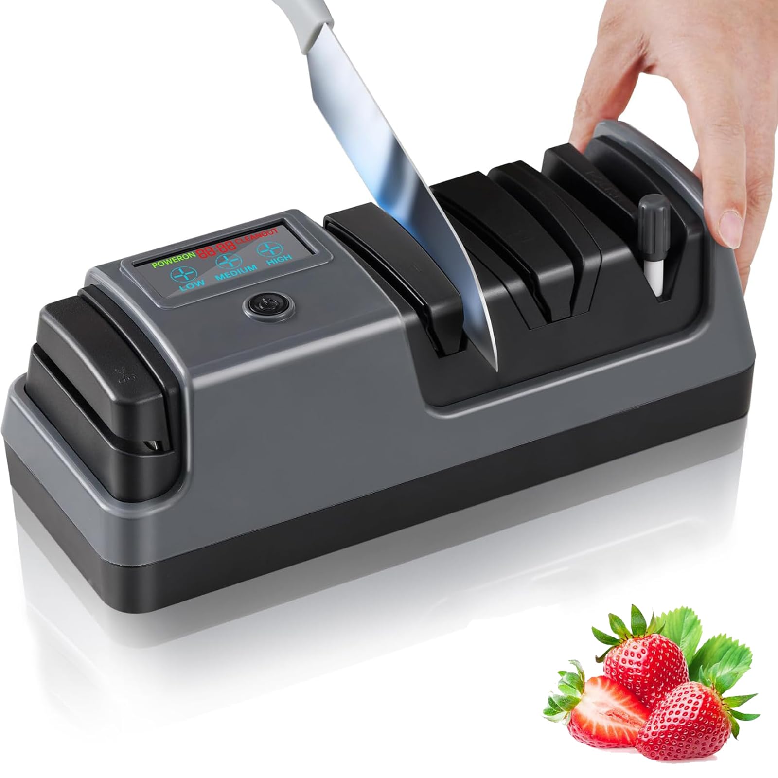 Professional 3-Stage Electric Knife Sharpener Scissor Sharpener Fast Efficient Kitchen Tool for Razor Sharp Blades Essential for Home