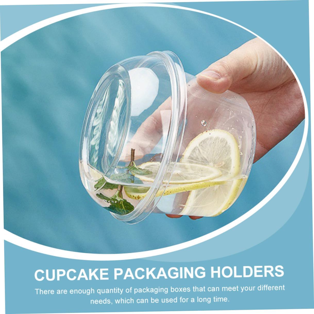 Dessert Packaging Box with Lid 360ml Cupcake Carrier Food Storage Container for Fruit Snacks and Bakery Takeout