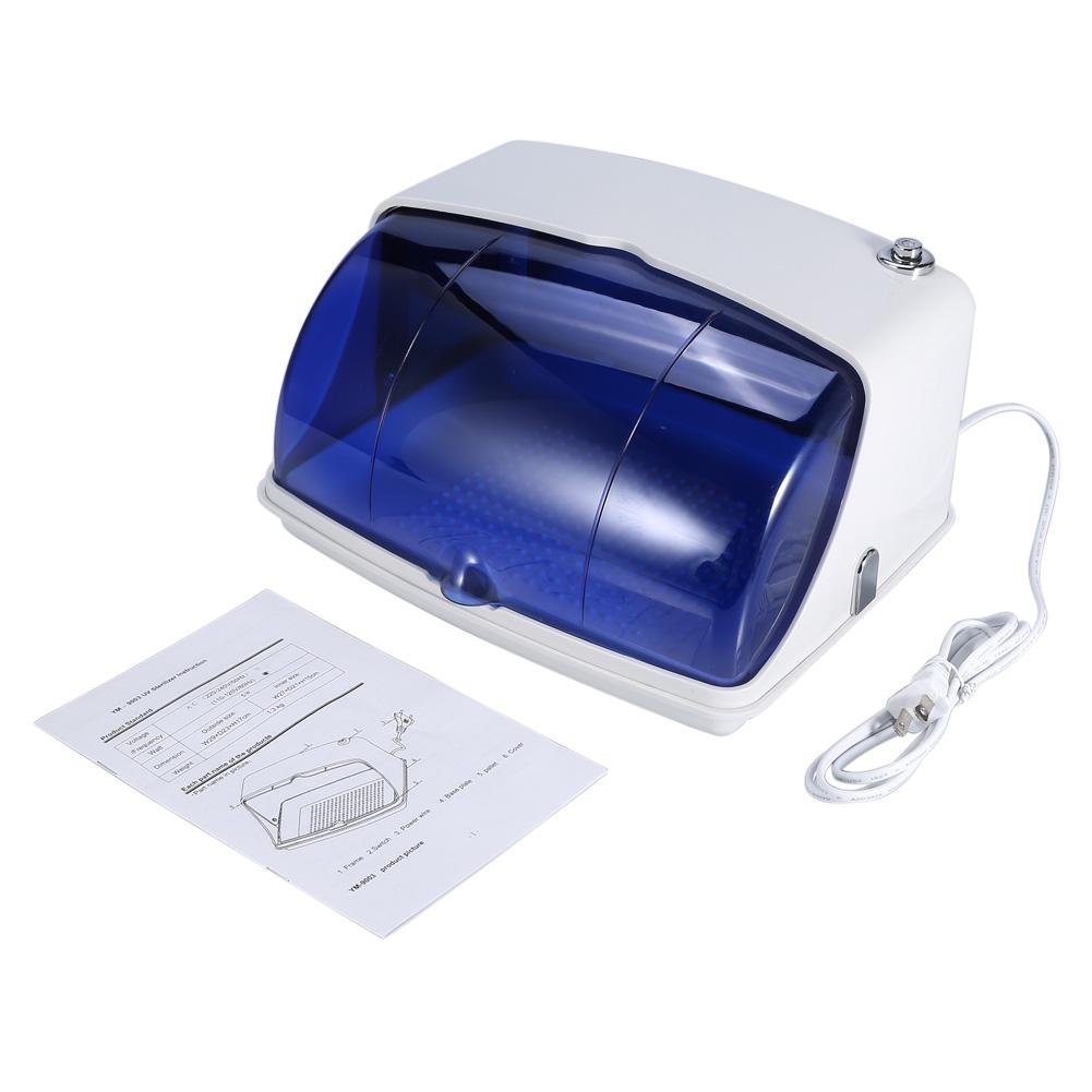 8W LED Esterilizador UV, Caja de desinfección profesional con bandeja movible para salones de belleza y manicura y hogar(01)