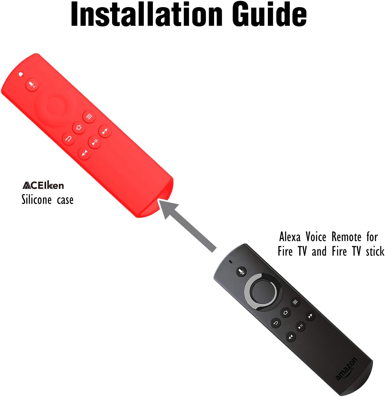 ACEIken Case for Alexa Voice Remote for Fire TV and Fire TV Stick (Red)
