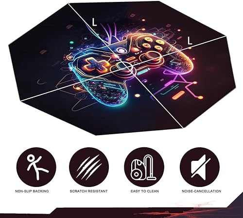 Miniatura 7 de Tapete para silla de juegos de oficina, tapete para silla de computadora, tapete para suelo de madera dura, alfombra octágono para silla de