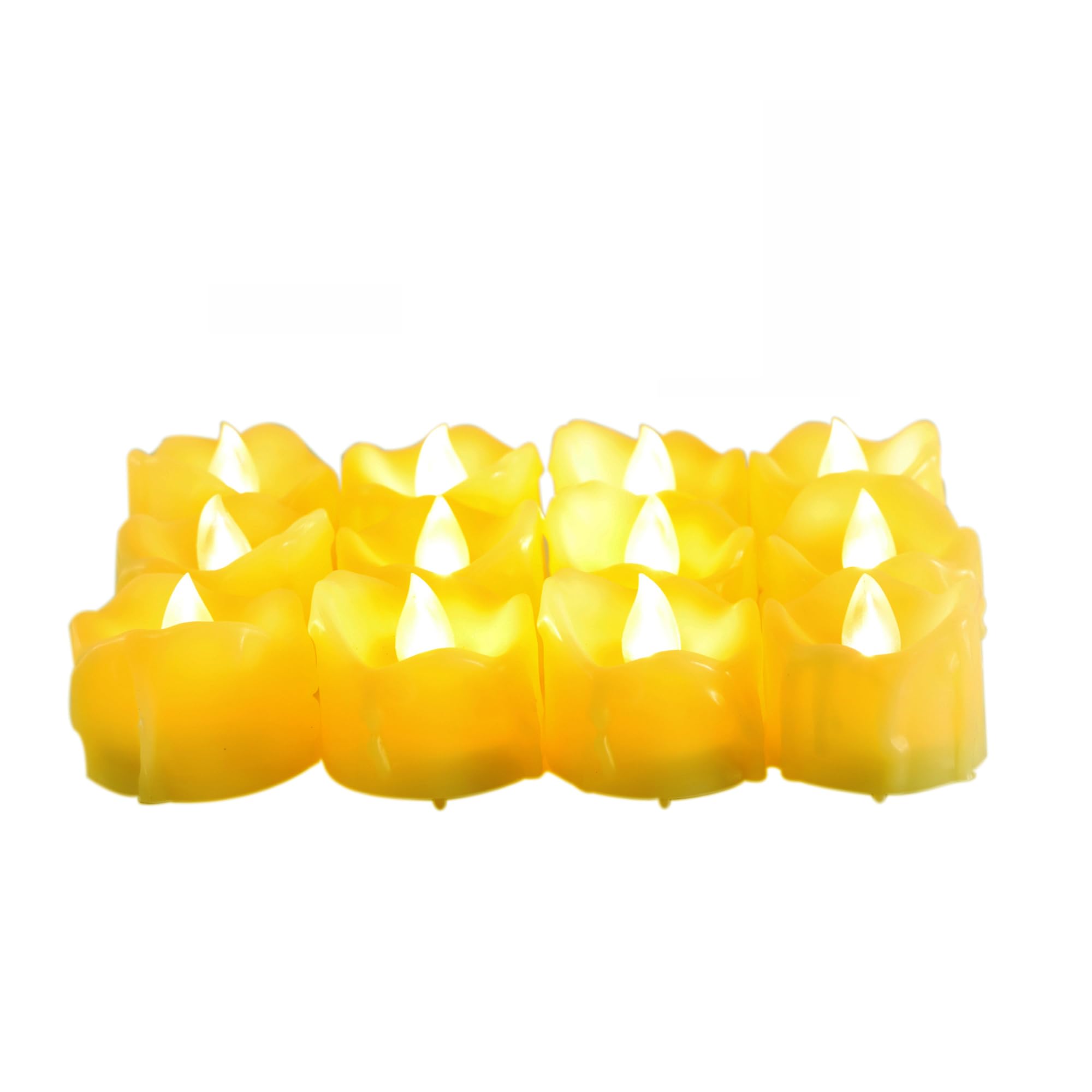 12 Battery Operated Flameless LED Tea Lights Tealight Candles with Timer