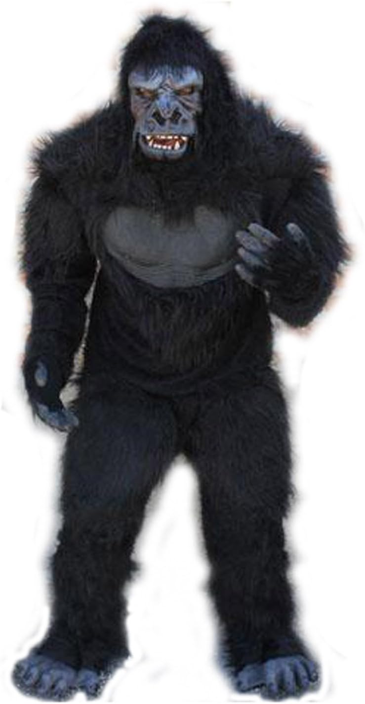 Professional Gorilla Ape Suit Complete 5 Piece Costume Black