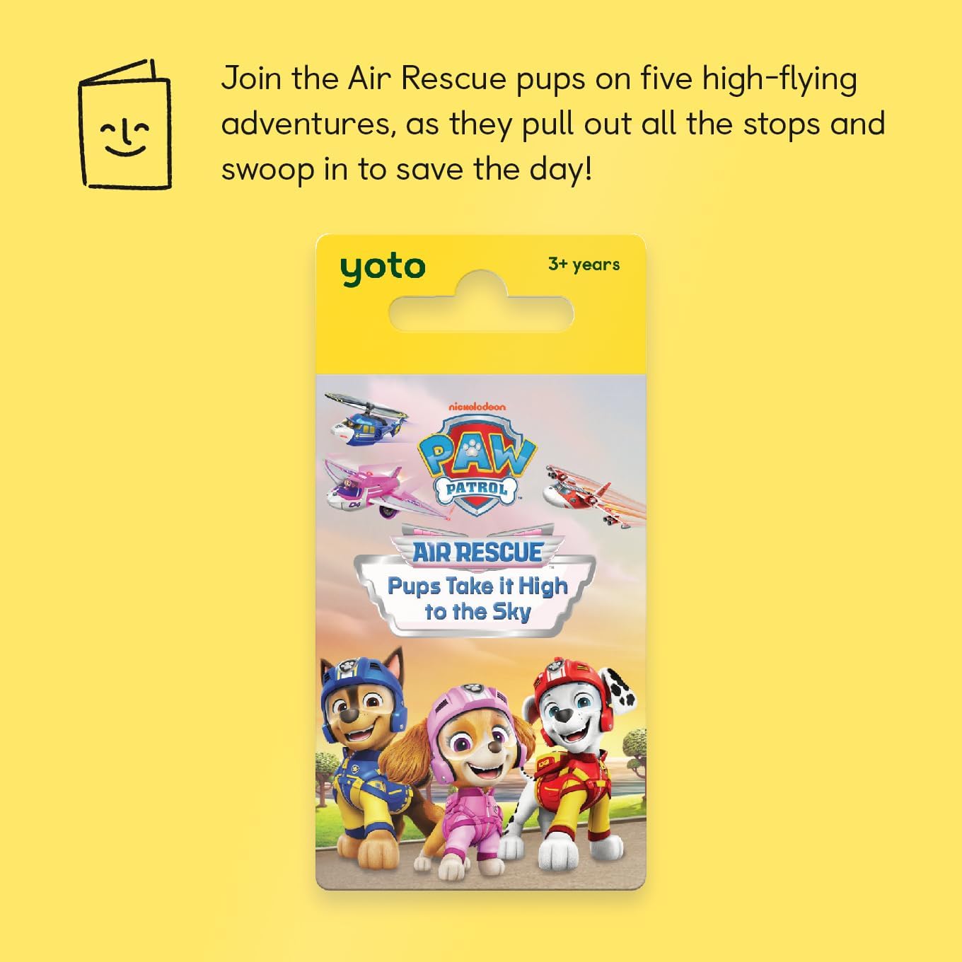 YOTO PAW Patrol: Air Rescue - Pups Take it High to The Sky (US) - Kids Audio Card for Use with Player & Mini All–in–1 Audio Player, Educational & Screen–Free Listening, Fun Playtime Stories, Ages 3+