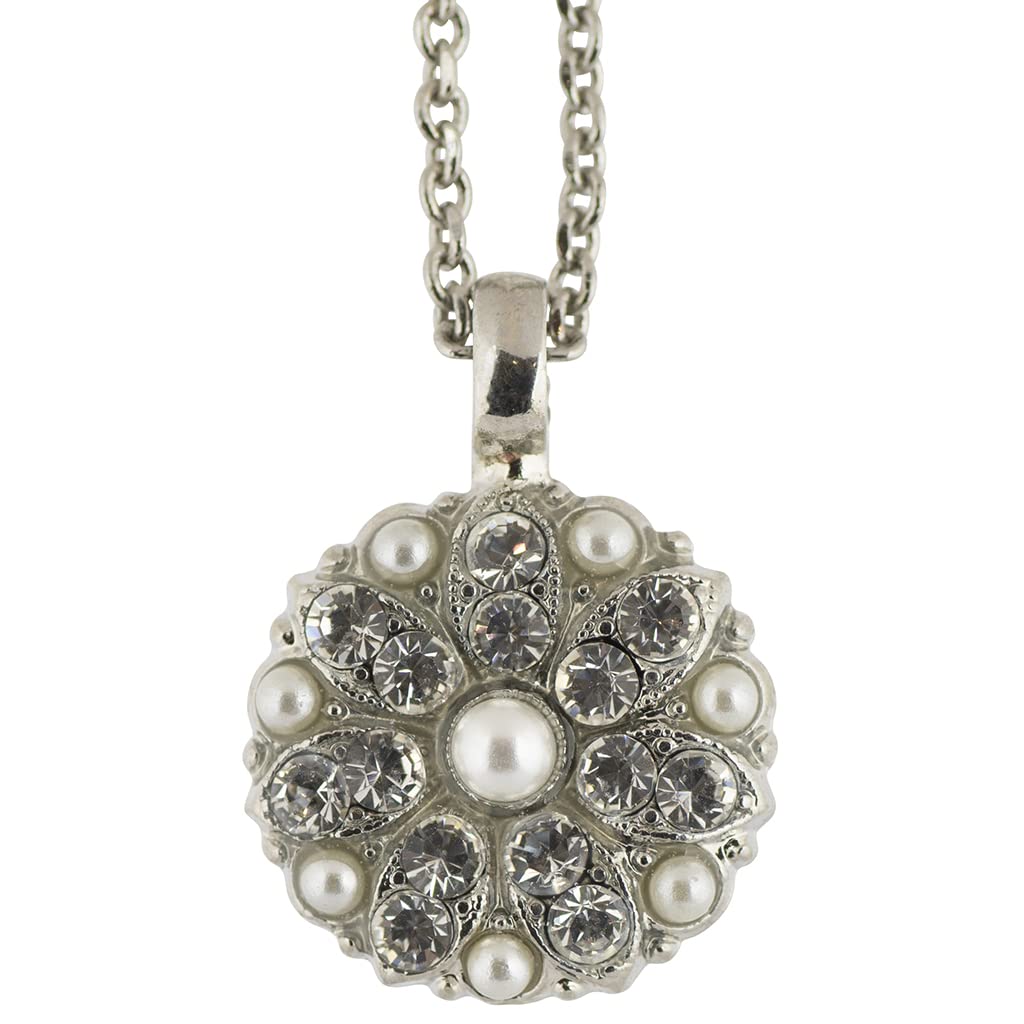 MarianaJewelry Guardian Angel Necklace, Rhodium Plated with Crystal