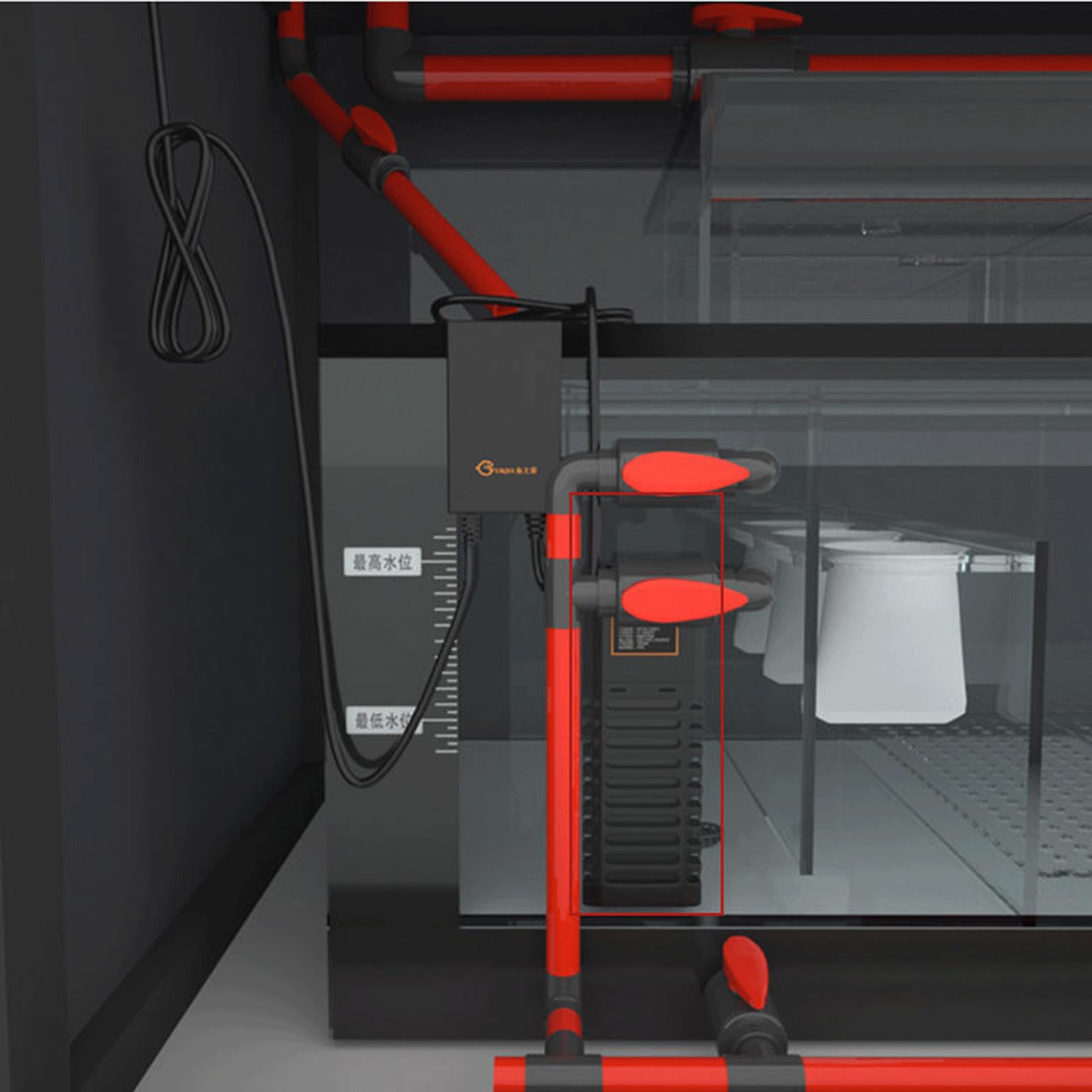 Aquarium-Heizstab-Inverter, energiesparende Heizung mit Verbrühschutzgehäuse, 500 W (500 W)