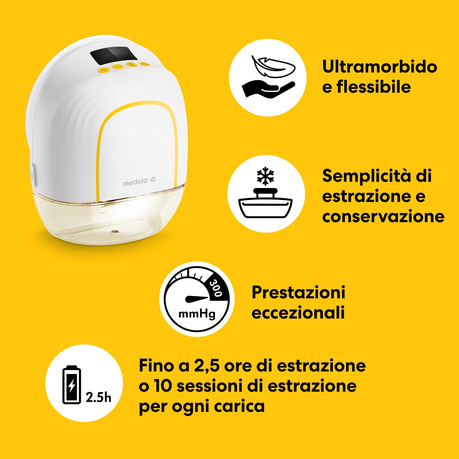 Medela Melody InBra Tiralatte indossabile singolo, mani libere – Fit ultra-morbido, Easy Pump&Store, All-in-one, Prestazioni potenti, 2 modalità & 9 livelli, coppe in silicone, porta USB-C