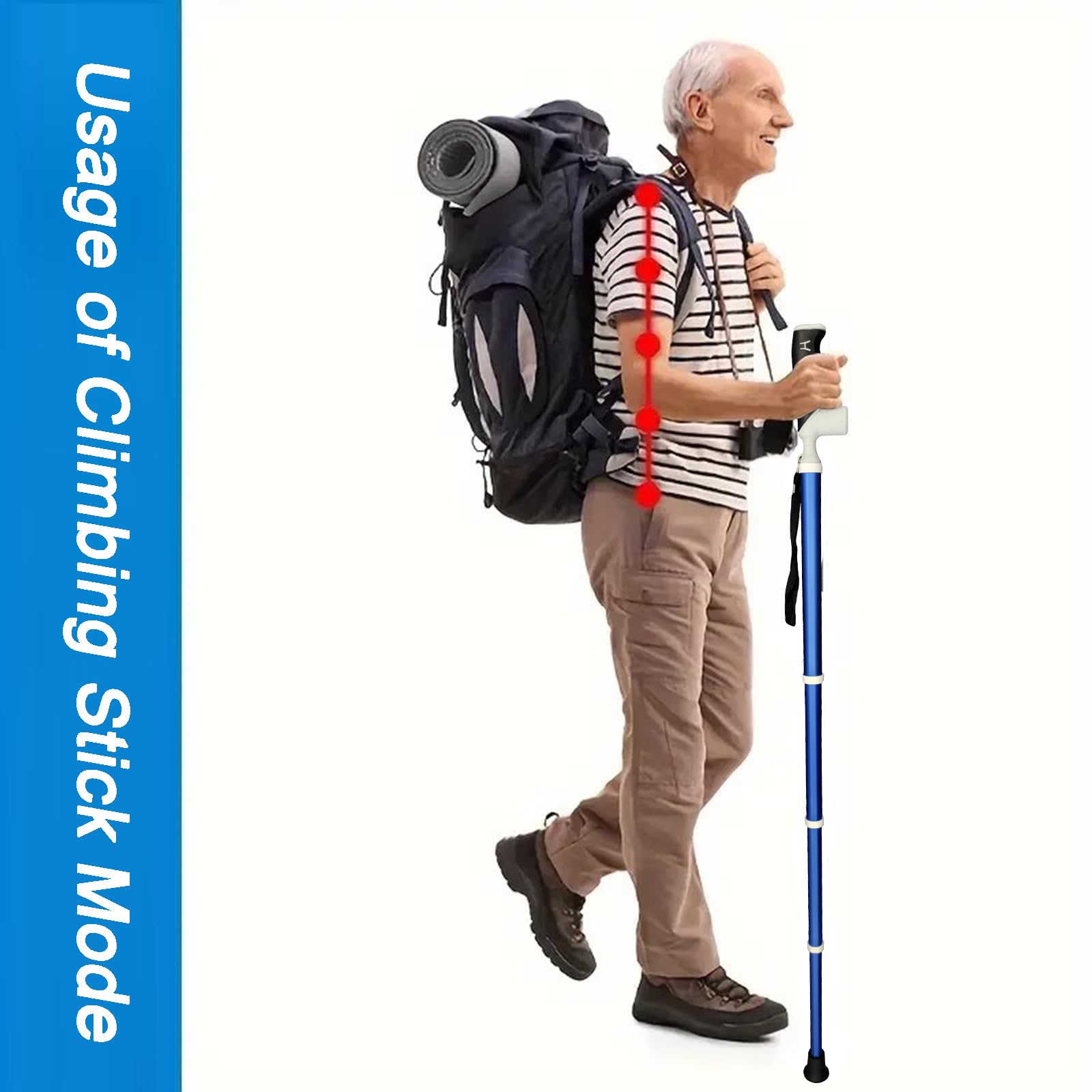 Nordic-Walking-Stöcke, einziehbare und Faltbare Stöcke für Damen und Herren – perfekt zum Wandern, Campen und Rucksackwandern (1 Stück)