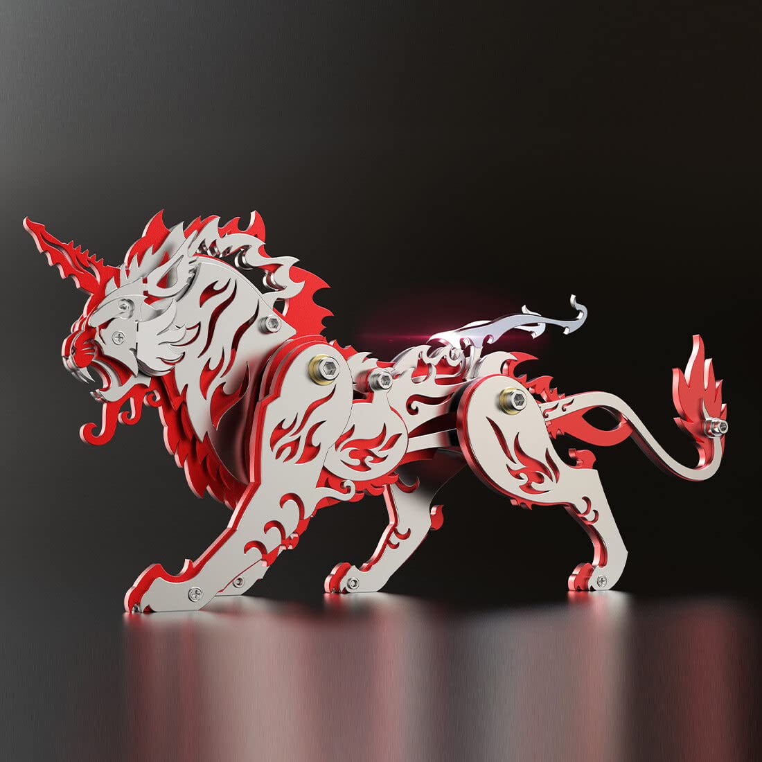 Generic Rompecabezas de metal 3D para adultos, rompecabezas 3D DIY tigre de metal, rompecabezas 3D, kit de modelo de rompecabezas de escritorio, regalos - 96 piezas