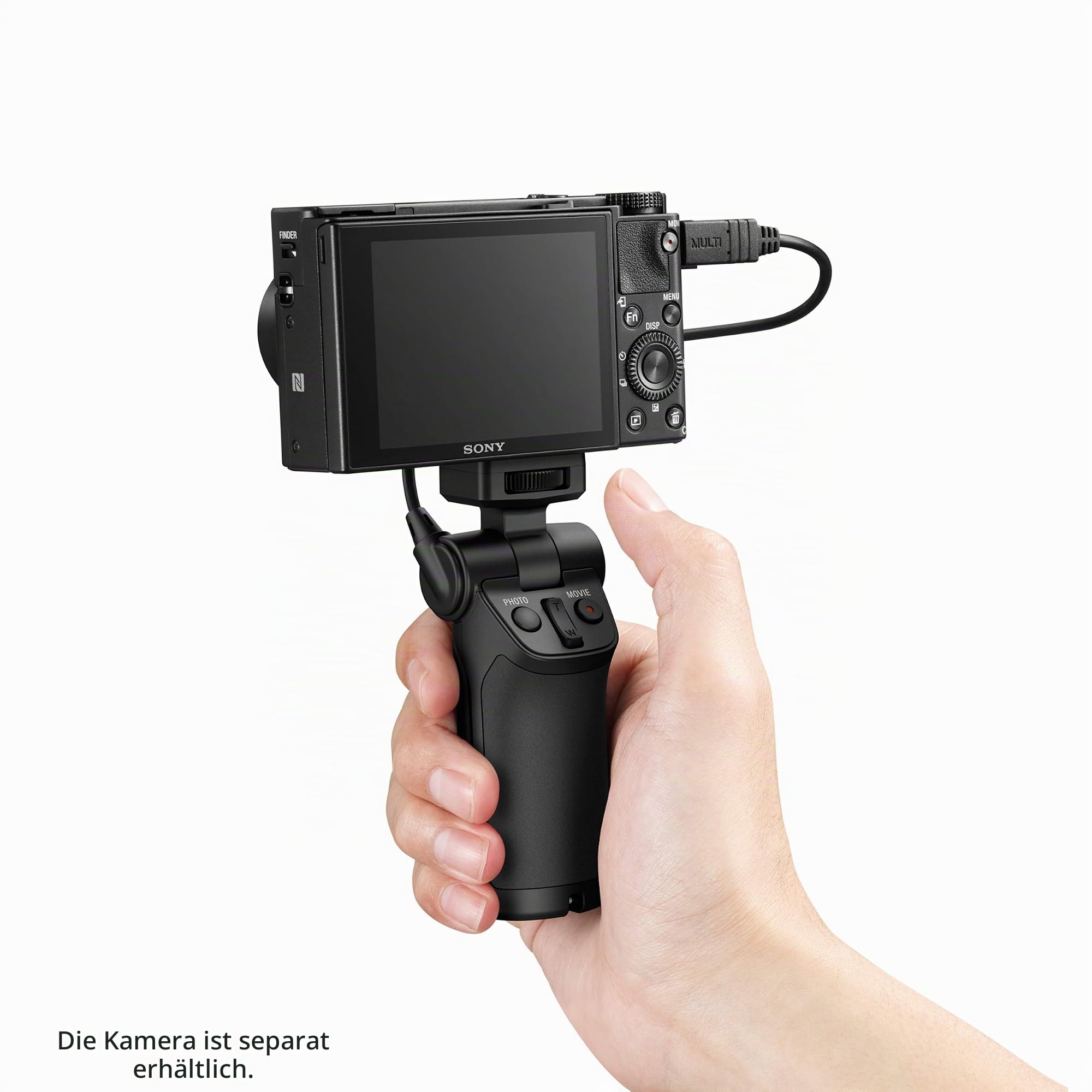 Sony VCT-SGR1 Handgriff (geeignet für DSC-RX0/DSC-RX100M2/DSC-RX100M3/DSC-RX100M4/DSC-RX100M5/DSC-RX100M6/DSC-HX90V/DSC-HX90/DSC-HX80/DSC-HX60V/DSC-HX60/DSC-HX50V/DSC-HX50/DSC-WX500), schwarz