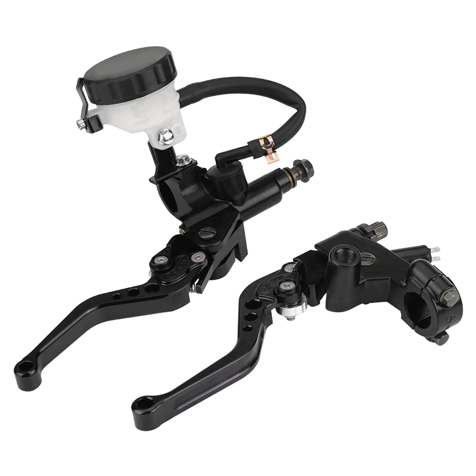 Motorcycle Brake Clutch Pump Lever with Hydraulic Master Cylinder Reservo Set 78'' Piston Universal CNC YUSASHOP