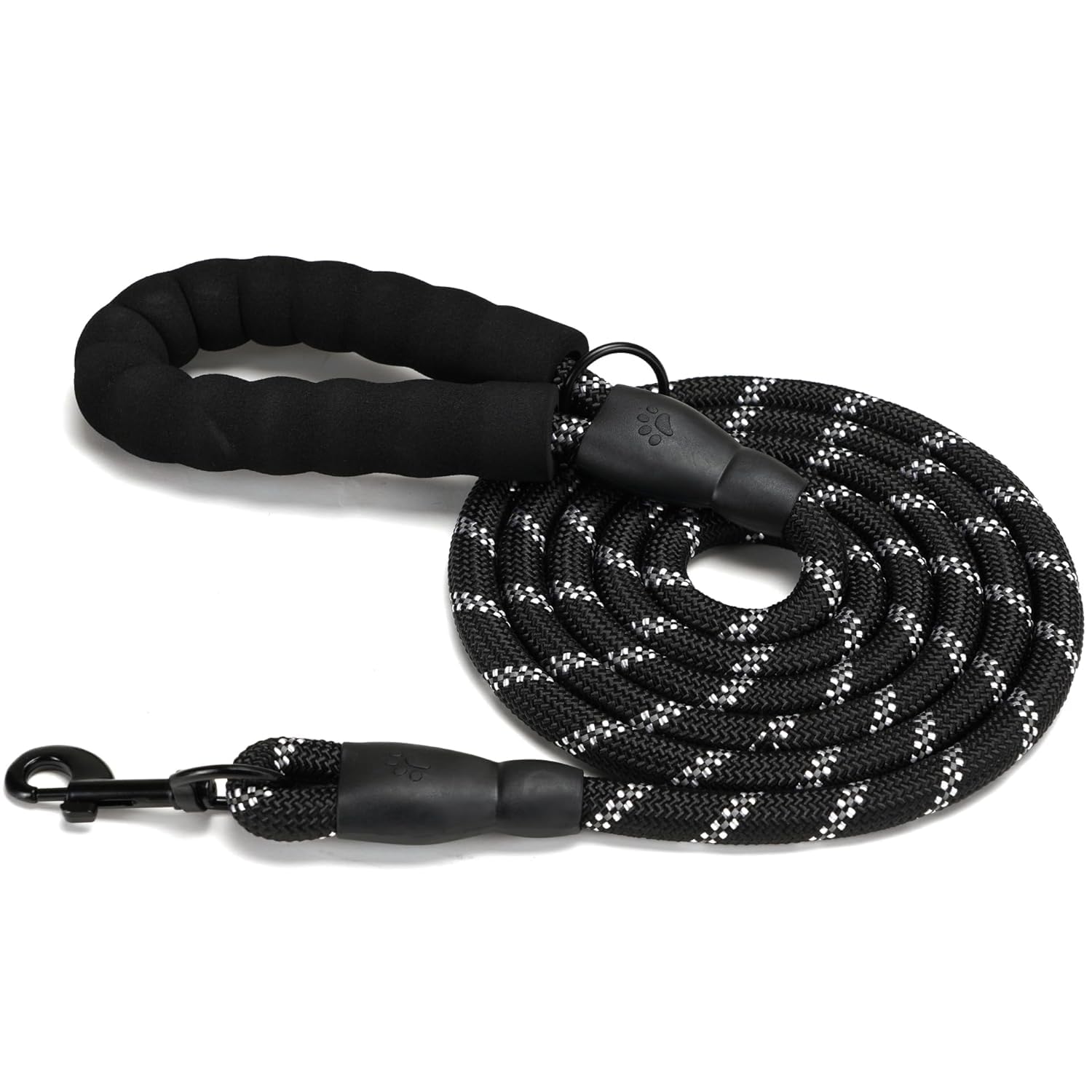 BWOGUE Nylon Dog Leash with Comfortable Padded Handle and Highly Reflective Threads for Running, Walking & Training to Puppy, Small Medium and Large Dogs (1.5 Meter-5 Feet 1.2 cm Diameter)