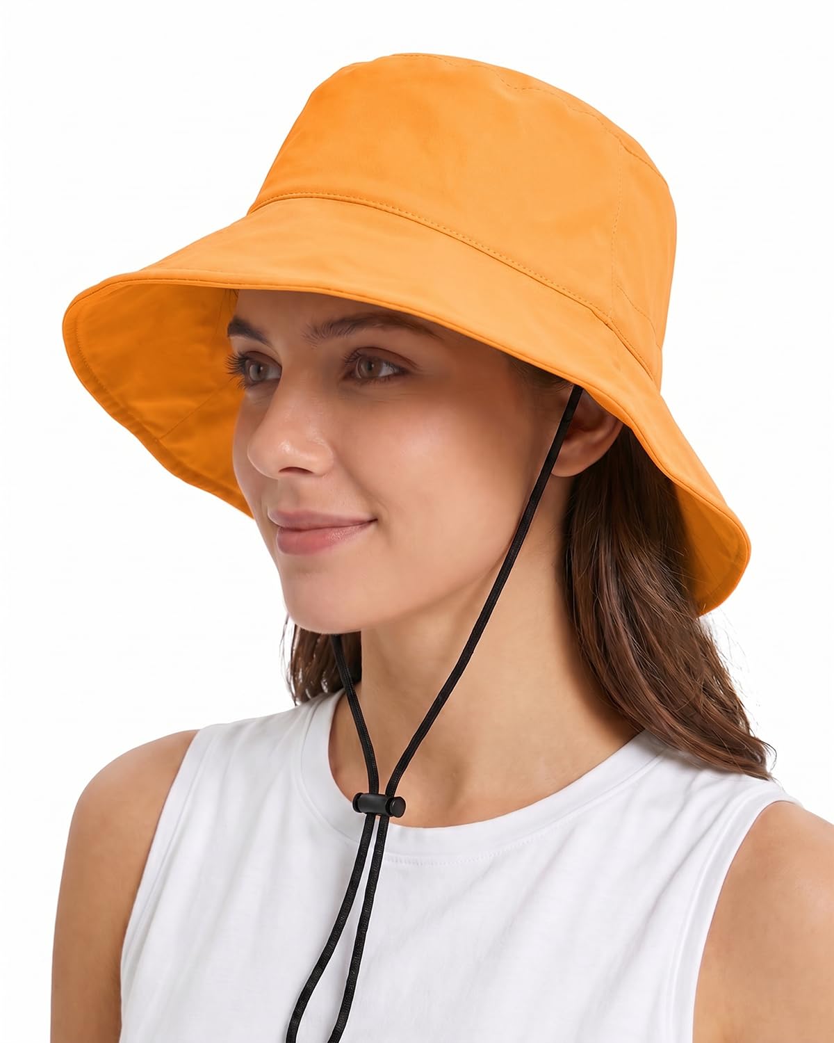 Zylioo XXL Sun Hats for Big Heads Bucket Hat Summer Hats with Sun Protection Wide Brim for Hiking Fishing Travel Orange
