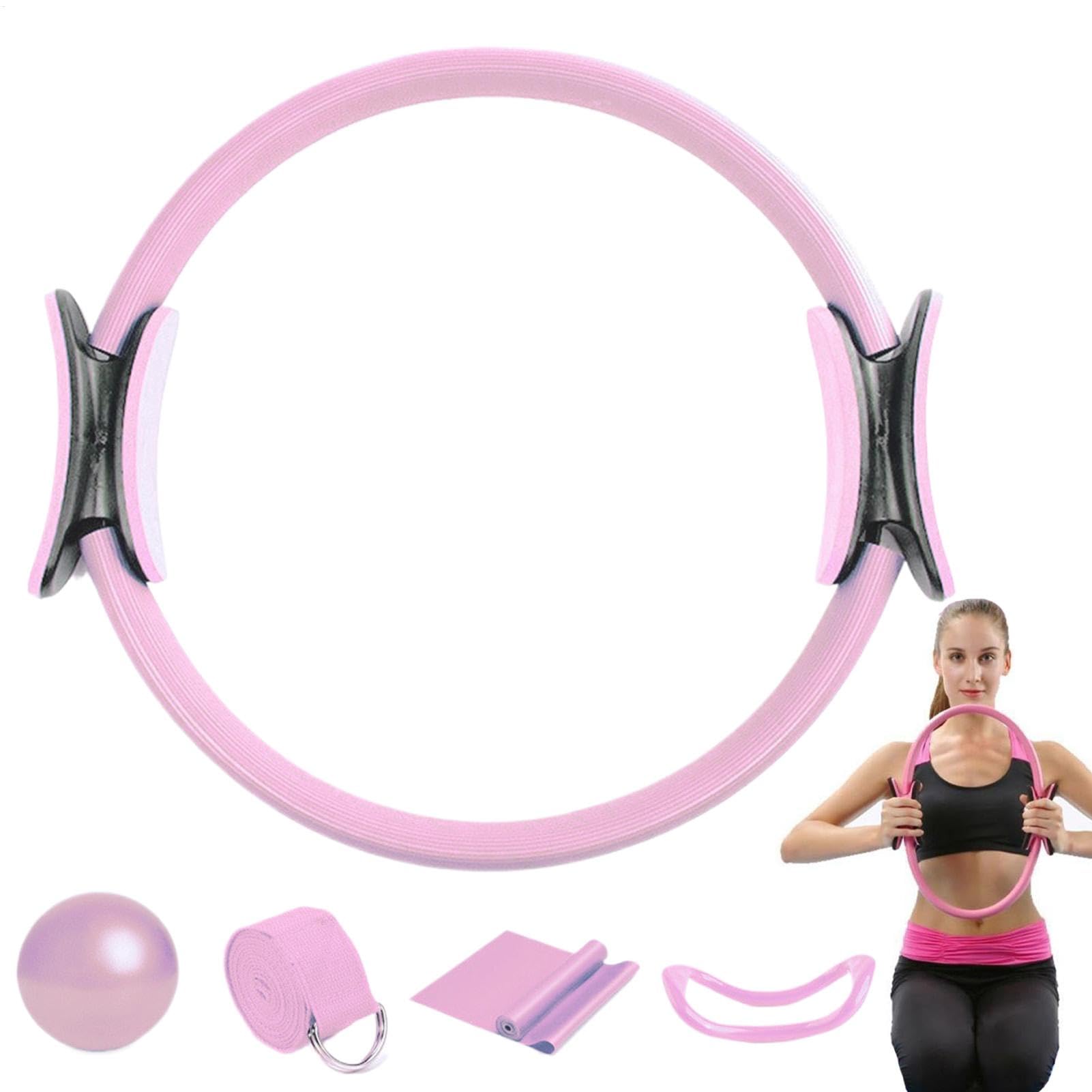 Generico Kit Pilates Completo X Casa For Women, Pilates Ring Yoga Ball Resistance Bands - Set Di Attrezzature Da Allenamento 5x