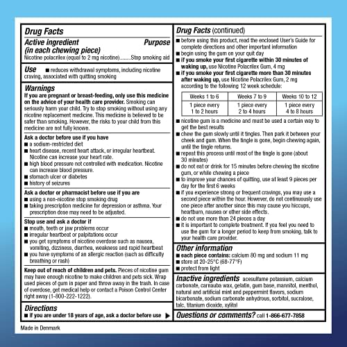 Amazon Basic Care Coated Nicotine Polacrilex Gum 2 mg, Ice Mint Flavor, Stop Smoking Aid, Smoking Cessation, Reduces Withdrawal Symptoms, 160 Count - 4