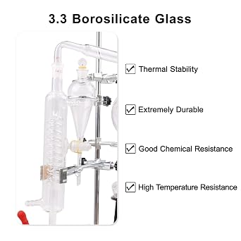 500ml Essential Oil Extraction Distillation Apparatus Kit, Organic Chemistry Lab Glassware Set, Steam Water Distiller Distillation, Home Distilling Kit