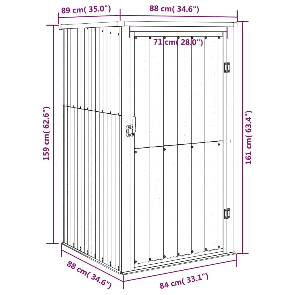 vidaXL Capanno per Attrezzi Grigio 88x89x161 cm in Acciaio Zincato