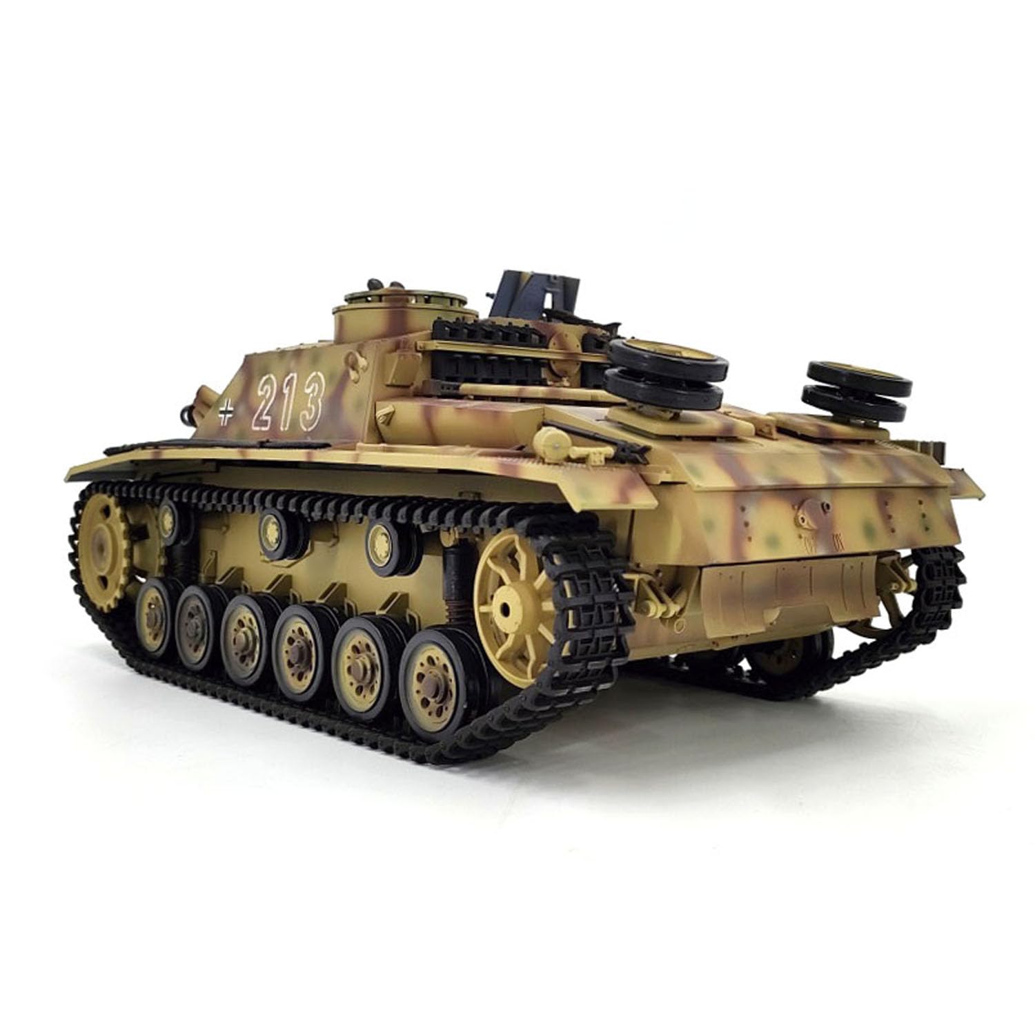 Henglong 1/16 7.0 Tanque de plástico RC alemán Stug III RTR modelo militar 3868 BB IR caja de cambios de acero Radio 1800 mAh batería juguetes de sonido