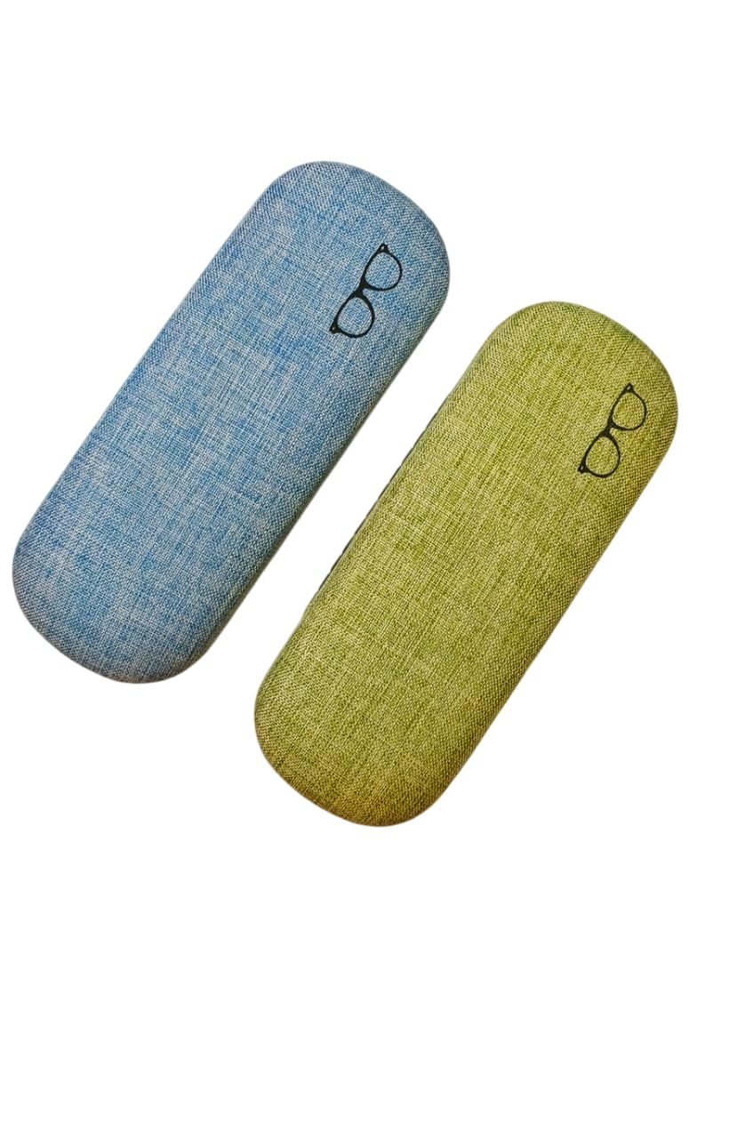 UL88 Linen PU Leather Sunglasses Cases Unisex Pouch For Eyewear Spectacles Frames Cover Goggles For Men & Women Combo Of 2 skyblue & green-image-12