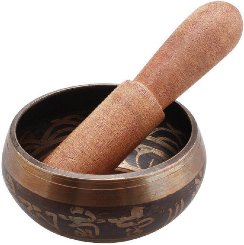 Weget Tibetan Singing Bowl with Hand Hammer, Bronze, Buddhism, Yoga, Meditation & Body Relaxation (3")