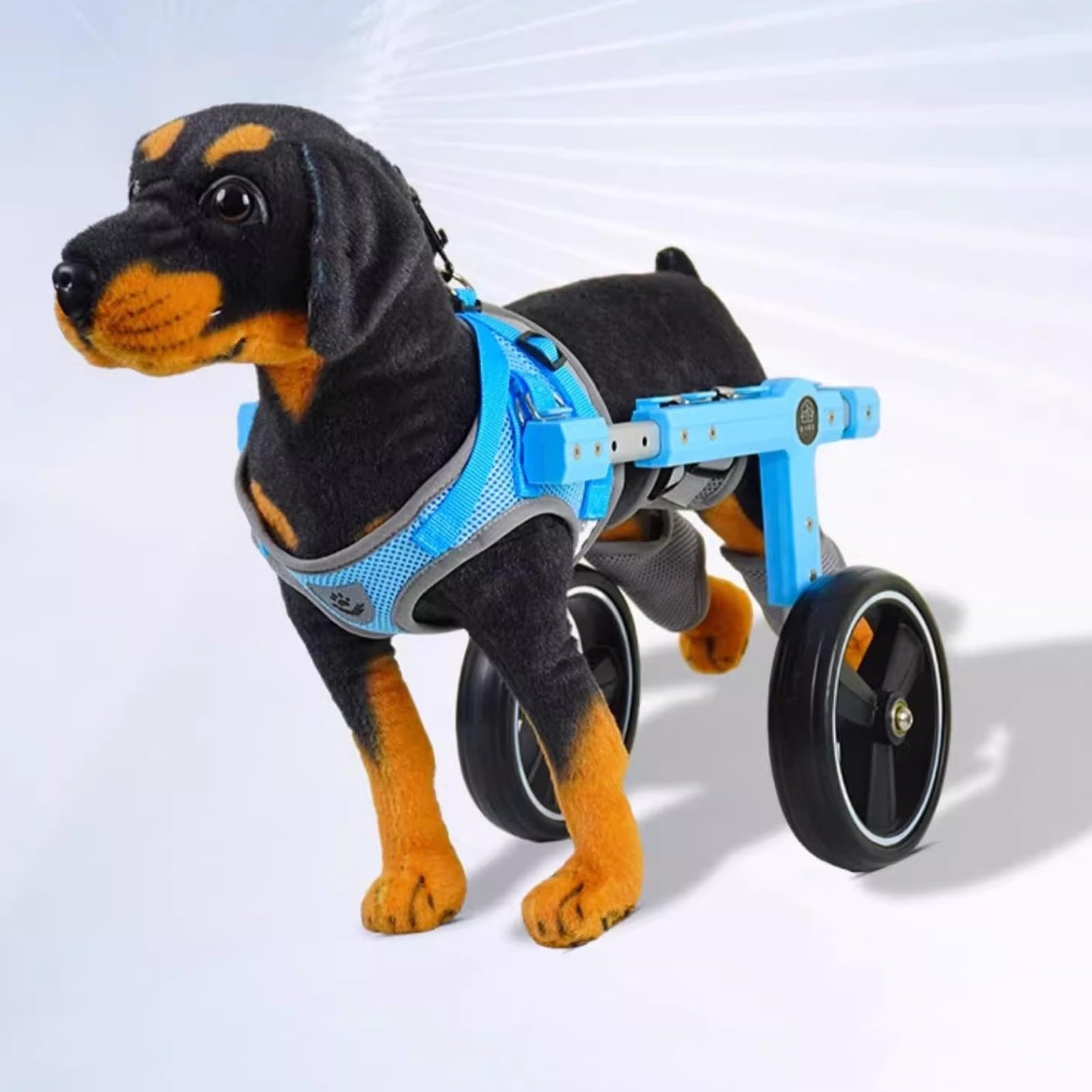 Silla de ruedas ligera para perros para patas traseras, carrito de movilidad de 2 ruedas con tiras reflectantes y cinturón de seguridad, soporte ideal para mascotas discapacitadas (XS)