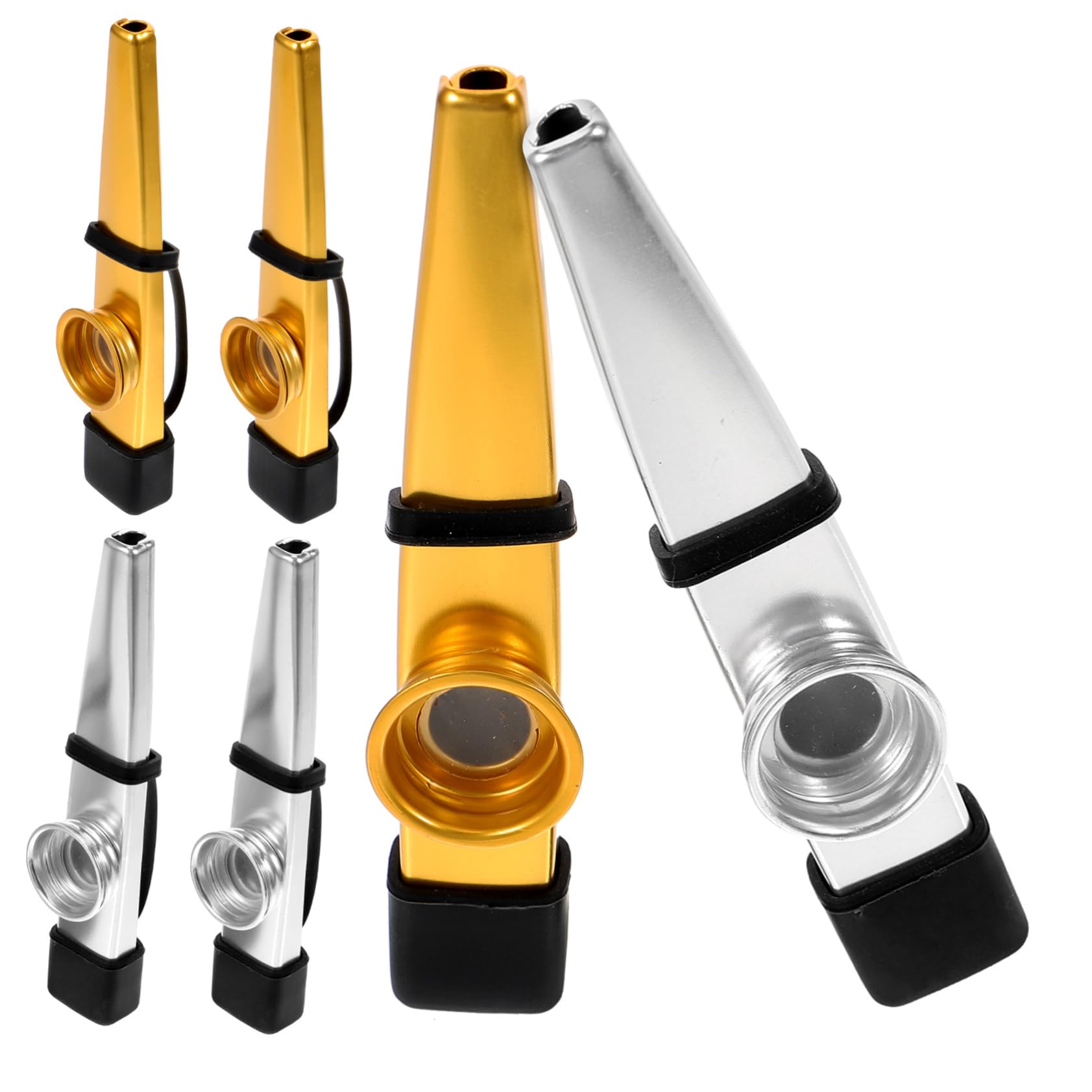 HANABASS 6pcs Small Metal Kazoos for Beginner Friendly Musical Instrument for Ukulele Guitar Practice Lightweight and Portable Design Smooth Texture Durable for Long Term Use