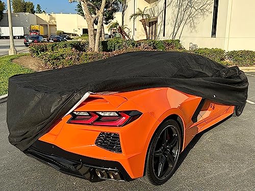 Image of CarsCover Custom Fit Car Cover for Chevy Corvette C8 Stingray Z06 E-Ray Heavy Duty All Weatherproof Ultrashield Black Covers