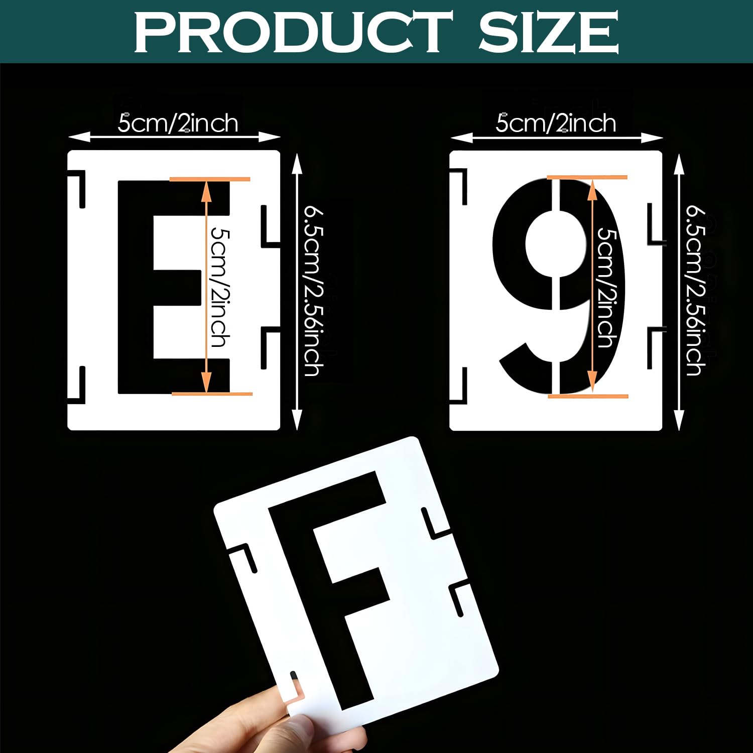 2 Inch Letter and Number Stencils,Letters and Numbers Stencil Kit,42 Pcs Reusable Alphabet Templates Interlocking Stencil Kit for Painting on Wood,Wall,Fabric,Rock,Sign,DIY Art Projects(2INCH/42PCS) - Image 2