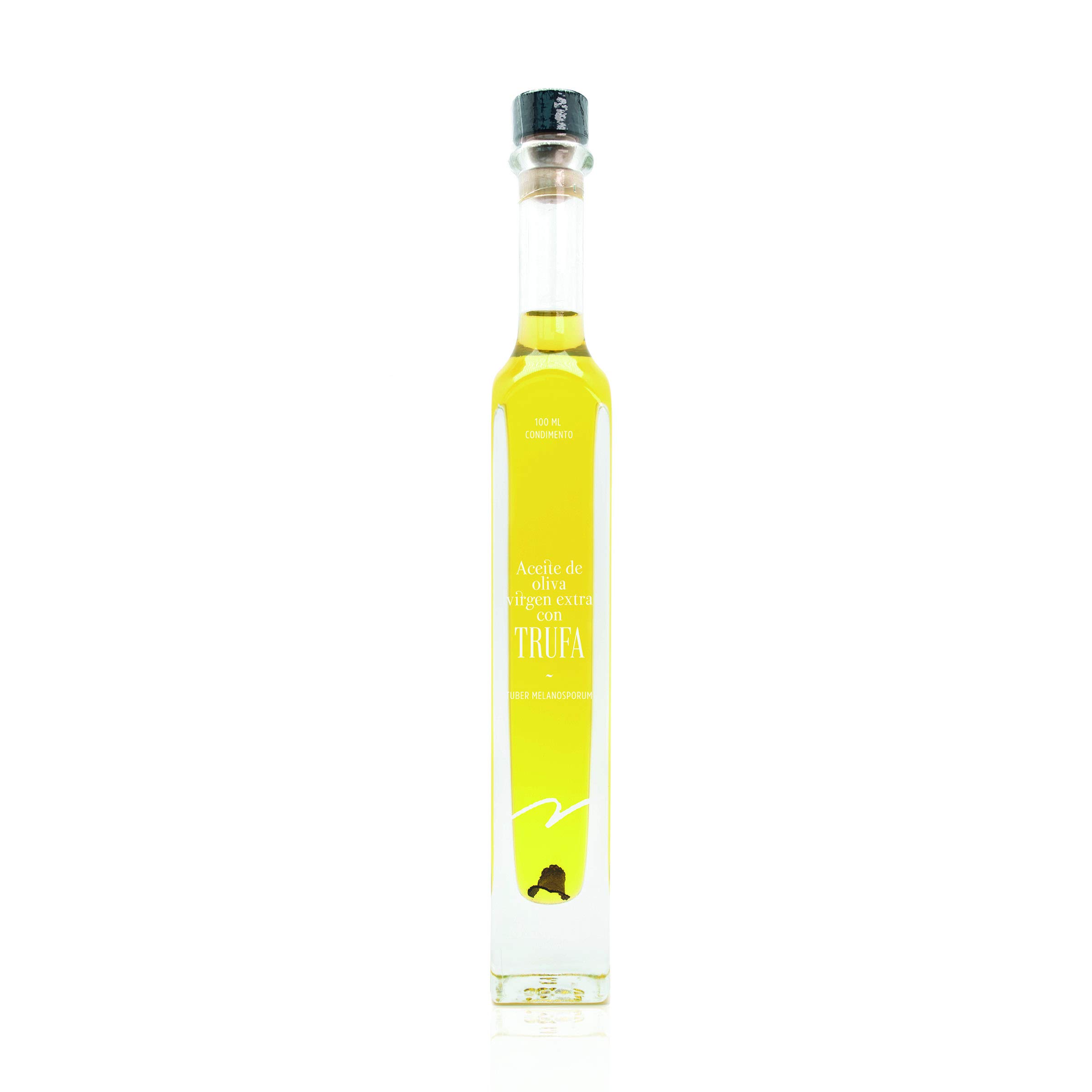Estuche Regalo con Aceite de Oliva Virgen Extra y Reducción de Vinagre Balsámico con Trufa Negra Tuber Melanosporum ( Dos botellas -100 ml )