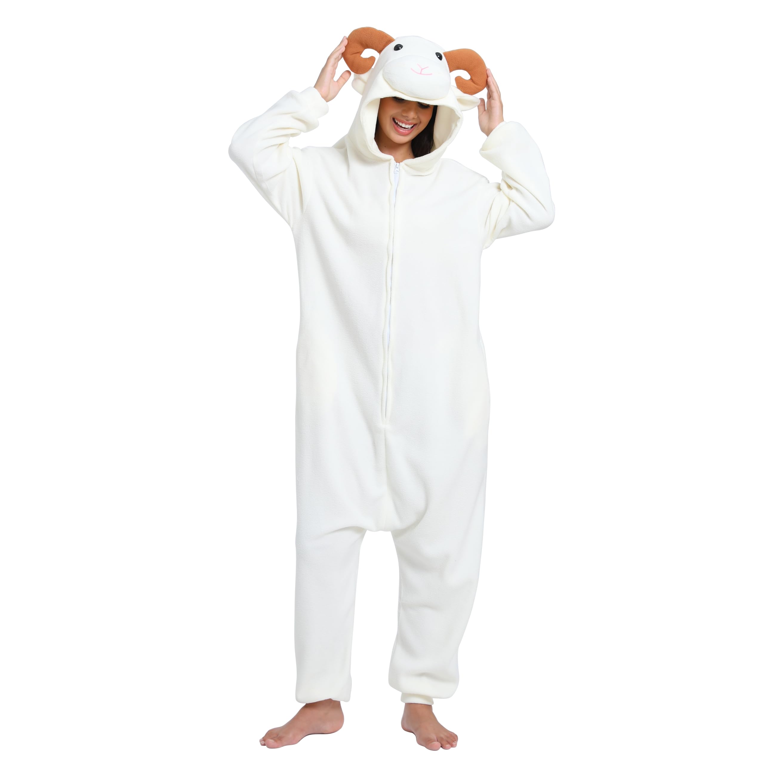 NAITOKE Disfraz de animal para adultos, disfraz de Halloween, pijama de una pieza para mujeres, hombres y adolescentes