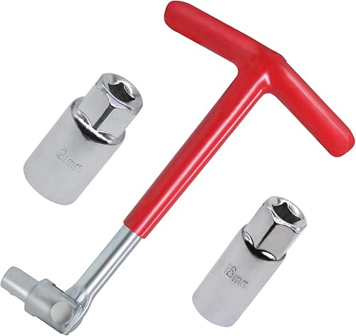 Kit de herramientas de instalación de extractor de llave de bujía, acero aleado, rotación de 360 grados (junta universal con mango T), enchufe de