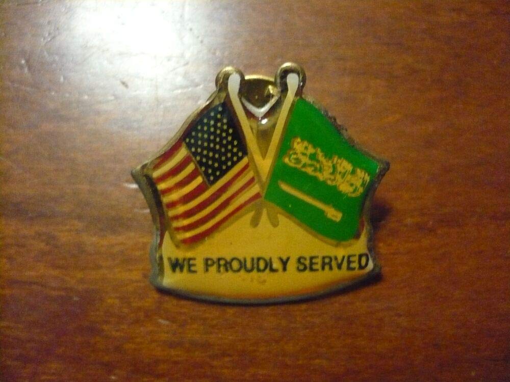 DEKUYPER Gulf WAR WE Proudly Served PIN - Flags American & Saudi Arabia