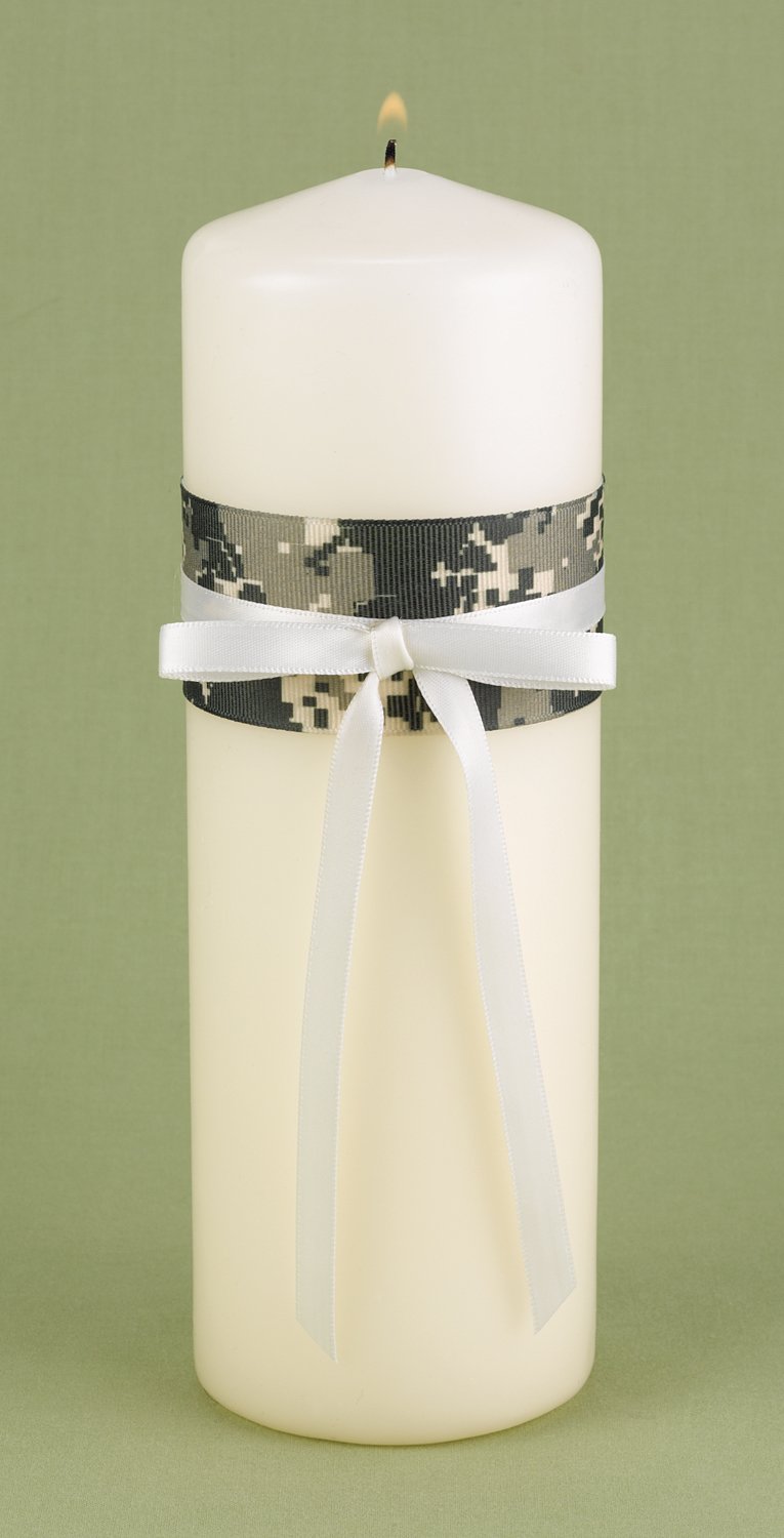 Hortense B. Hewitt Wedding Accessories Well-Suited Unity Candle, Digital Camouflage