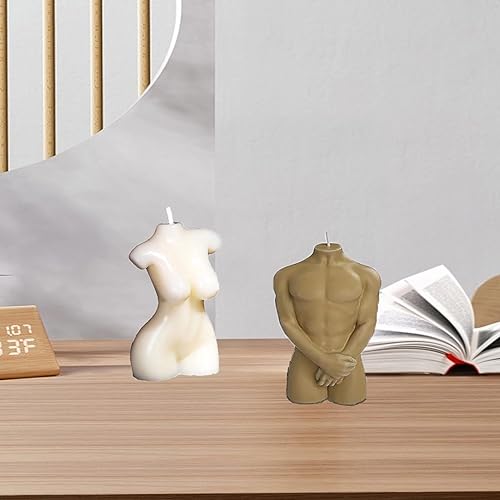 Miniatura 3 de Molde para hacer velas corporales masculinas y femeninas, 2 moldes de silicona con punzón de molde y aguja de gancho para velas para decoración del