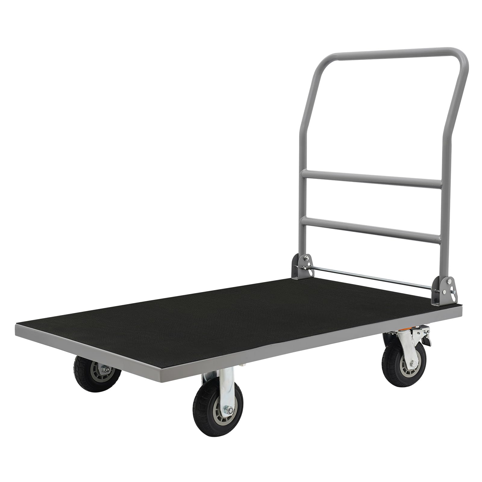 Platform Truck Cart, Push Cart with Foldable Handle and Rubber Mat, 997.9kg/2200lbs Max. Load Heavy Duty Moving Platform Trucks, Hand Cart for Home, Office, Warehouse, Garage