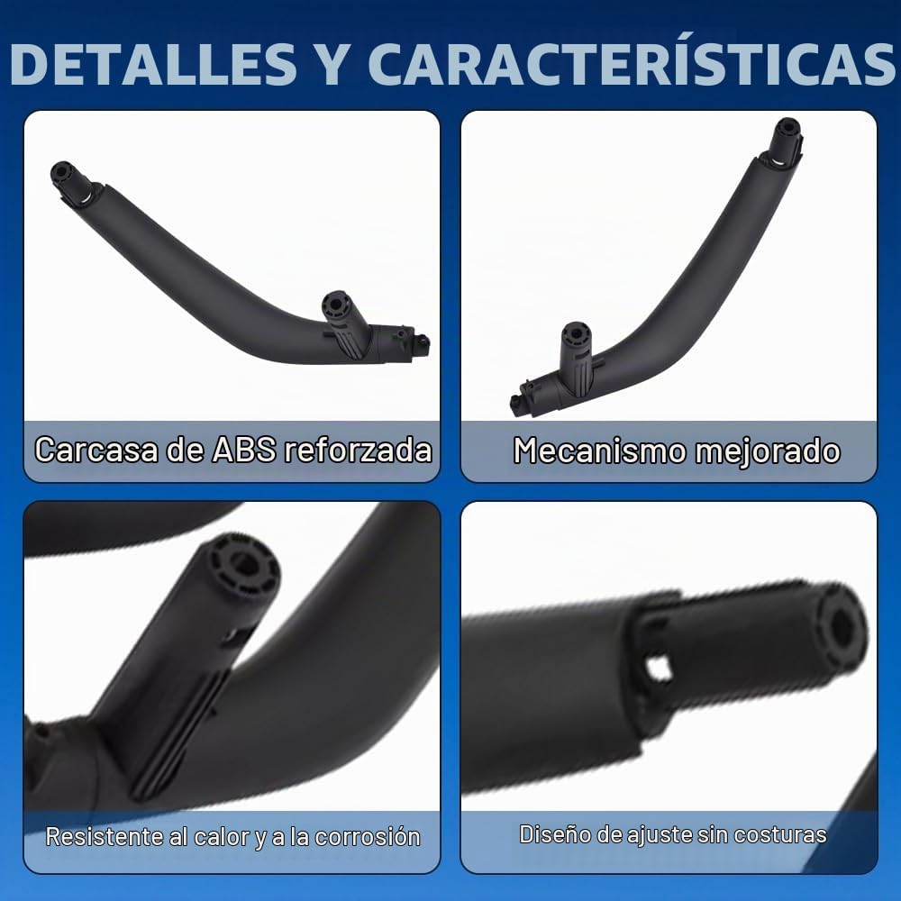Tirador interior de repuesto para puerta interior de coche, compatible con BMW X5 F15 X6 F16 2015-2018 51417292243 5141 7292 243 51417292244 negro