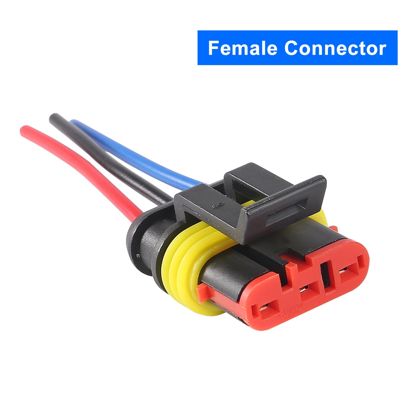 10 Connecteurs électriques étanches 3 Broches Superseal IP67 – Pour Moto, Bateau, Camping-car, Voiture, Résiste à Tout
