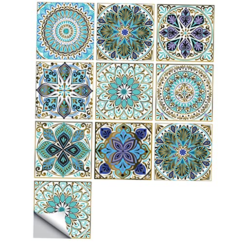 Review de Losetas baratas Top diez. 36 COOLHIYA 10 Piezas Pegatinas de azulejos simulados azulejo para baño loseta para baño etiqueta de la ventana etiqueta de la pared de mosaico decoración del hogar teja azulejos...