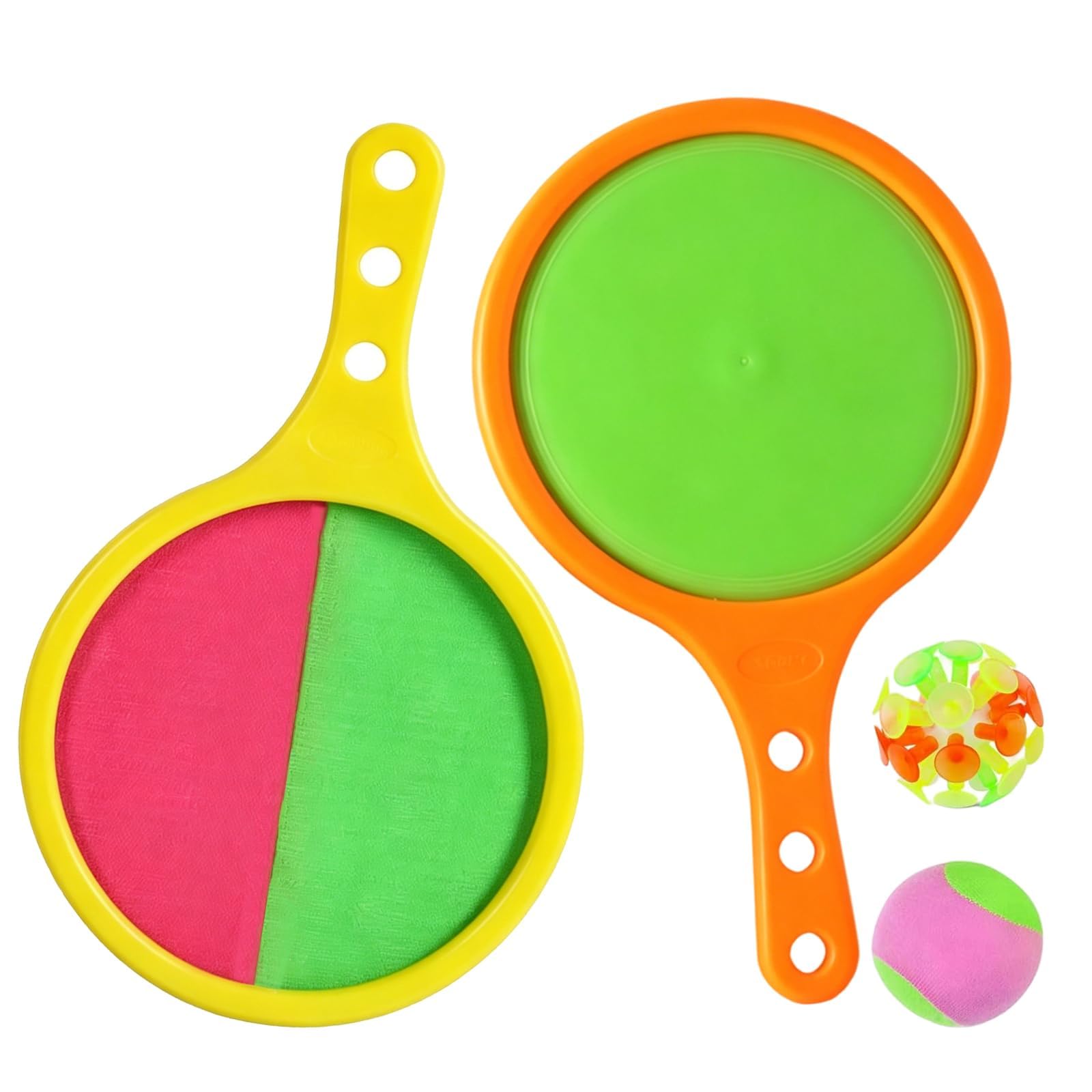 4 Pcs Toss And Catch Ball Set, Beach Games Bat And Ball Set For Kids, Outdoor Toys With Adhesive And Suction Balls With Two Bats And Two Balls, Ball And Catch Game Suitable For Children And Families