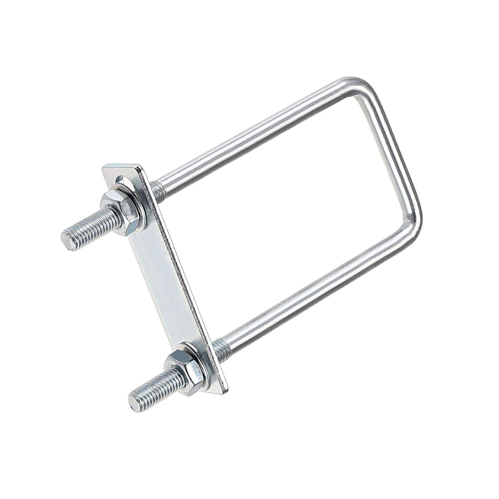 TOP-VIGOR 2 sets M8 Square U-Bolts, 50mm Inner Width 130mm Length Steel U-Bolts with Nut, Plate