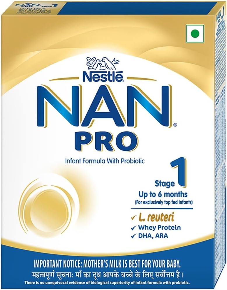 Nestlé NAN PRO 1 Infant Formula with Probiotic (Up to 6 months), Stage 1-400g Pouch in Box
