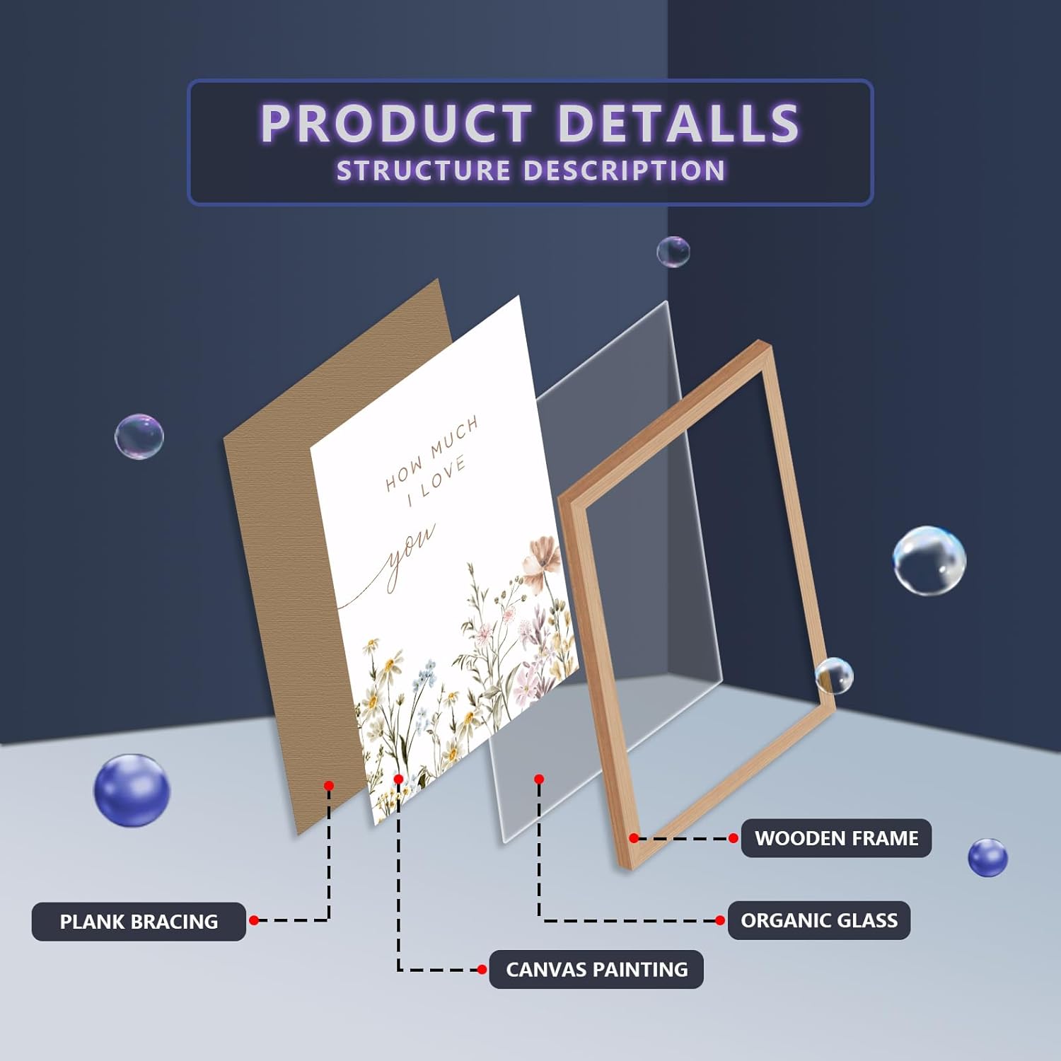 2Pcs Framed Wildflower Nursery Wall Art Flower Botanical Canvas Poster Painting Picture Boho Girl Nurseries Print Artwork for Nursery Baby Room Living Room Bedroom Home 12X16in