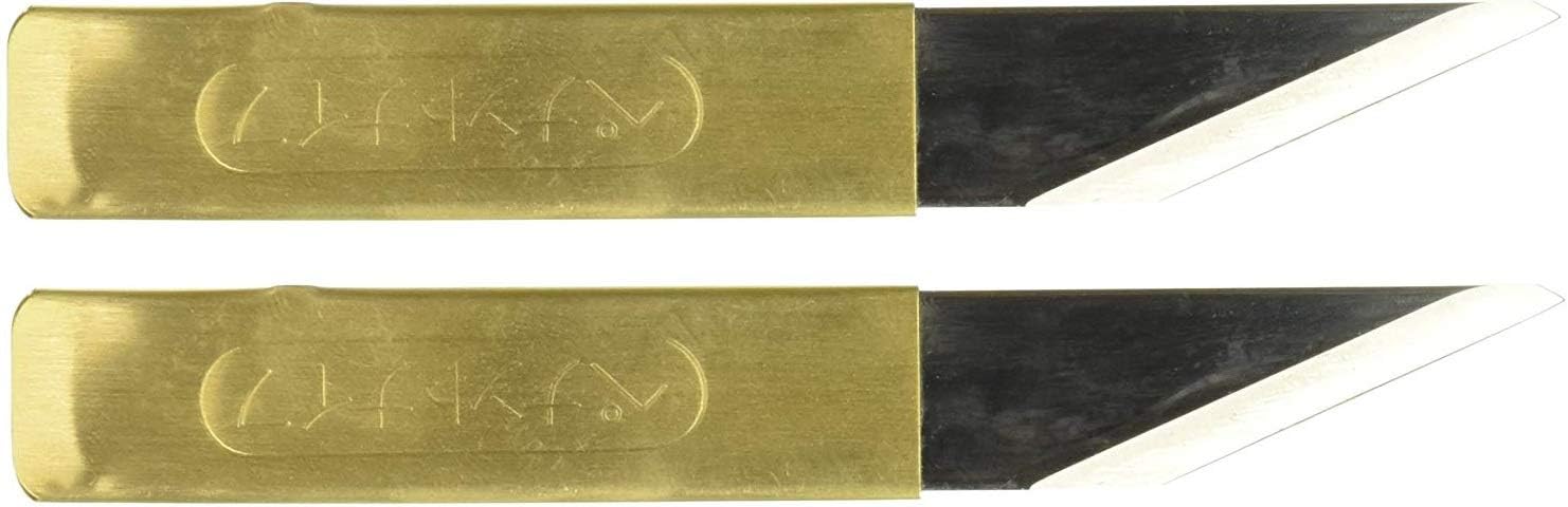 Yoshiharu Hamono 440-042 Penanto Japanese Kiridashi Brass Knife (2-Pack)