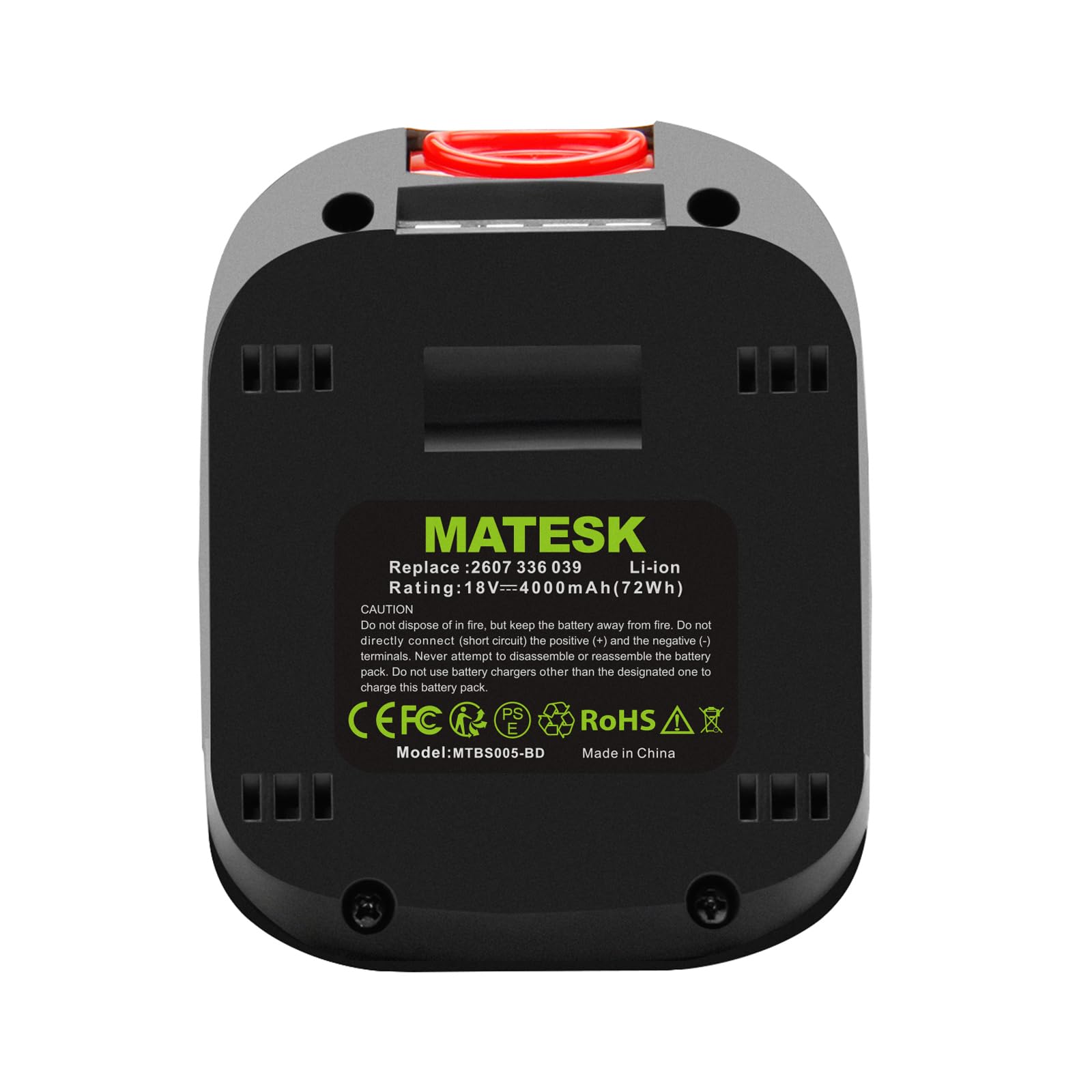 18V 4000mAh Li-Ion Batería para Bosch PSB 18 LI-2, PSM 18 LI, PSR 18 LI-2, PSR 18 LI-2H, UNEO MAXXH, 2 607 335 040, 2 607 336 039, 2 607 336 040, 2 607 336 207, 2 607 336 208