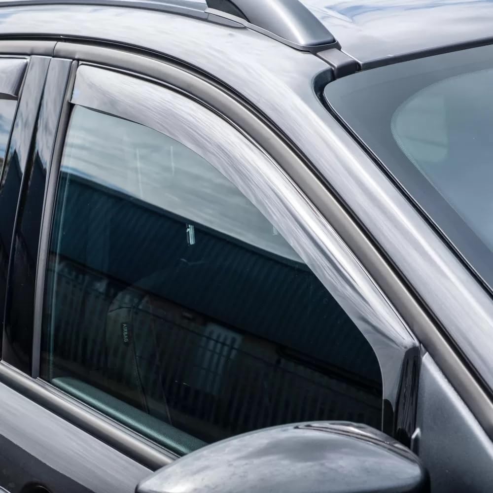 Kit 4 Deflettori Aria Nero Fumé Trasparento Antivento per Finestrini Laterali Anteriori e Posteriori Compatibile con VW T-Cross 2019-2025