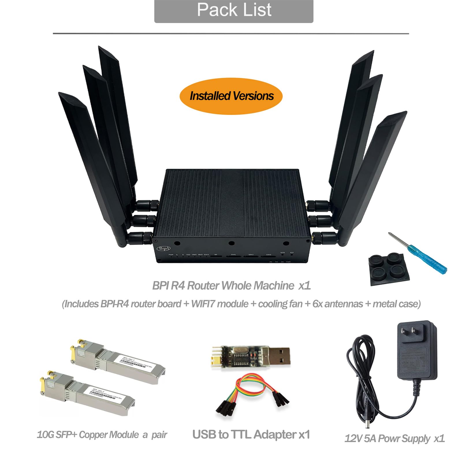 Snapklik.com : Banana Pi BPI-R4 WiFi7 Wireless Tri-Band Router OpenWRT ...