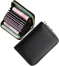 1 Pcs RFID Blocking Leather Credit Card Holder Credit Card Holder Men Card Holder Zipper Credit Card Wallet for Credit Cards Banknotes Zipper Closure
