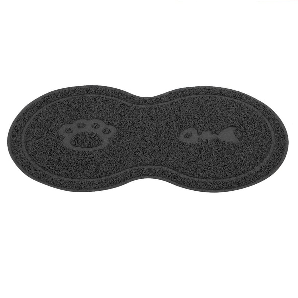 Opul8 Style PVC Pet Dog Cat Puppy Kitten Dish Bowl Food Water Placemat Mat Paw Shape UK (Black)