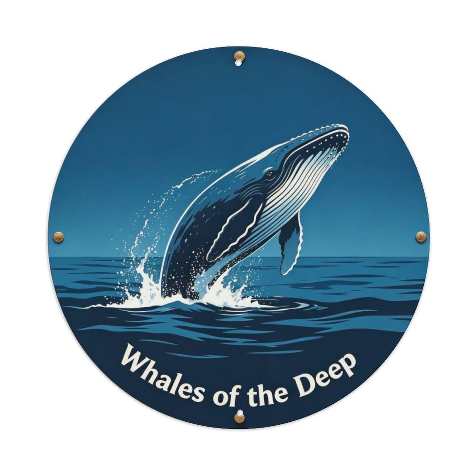 Whales Of The Deep Metal Tin Sign Plaque